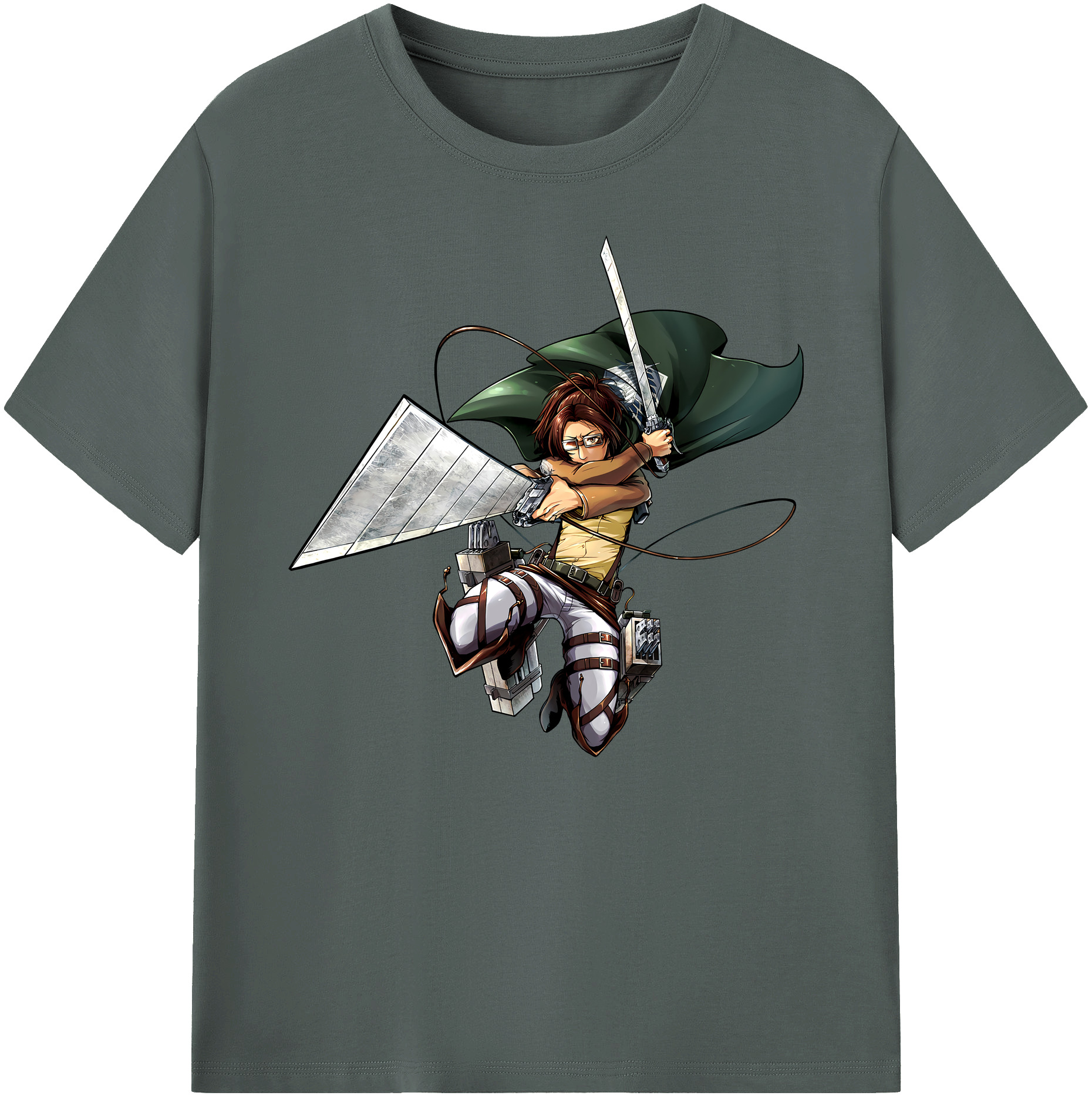 （画像用） 進撃の巨人 ハンジ·ゾエ Attack on Titan Hanji Zoe 綿100％ メンズ半袖Tシャツ｜肌触りやわらか＆通気性